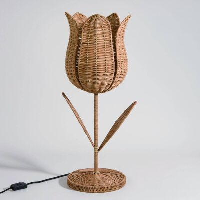 Maisons du Monde Lampe fleur en rotin tressé, design exclusif Marron 25x59x25cm - Publicité Maisons du Monde Lampe fleur en rotin tressé, design exclusif Marron 25x59x25cm - Publicité