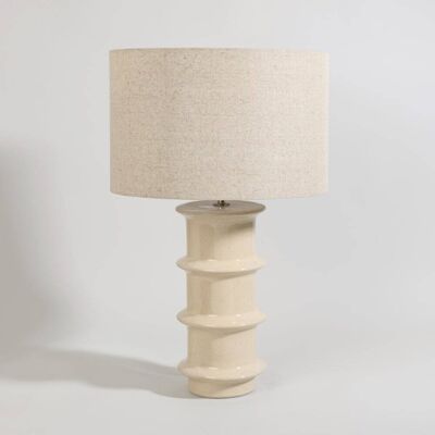 Maisons du Monde Lampe en grès et abat-jour blanc cassé Vert 35x54.5x35cm - Publicité Maisons du Monde Lampe en grès et abat-jour blanc cassé Vert 35x54.5x35cm - Publicité