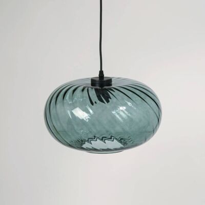 Maisons du Monde Suspension en verre strié vert Vert 30x120x30cm - Publicité Maisons du Monde Suspension en verre strié vert Vert 30x120x30cm - Publicité