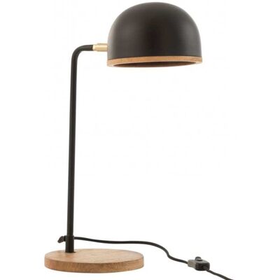 J-line Lampe de bureau métal noir bois naturel H48cm Noir 25x48x18cm - Publicité J-line Lampe de bureau métal noir bois naturel H48cm Noir 25x48x18cm - Publicité