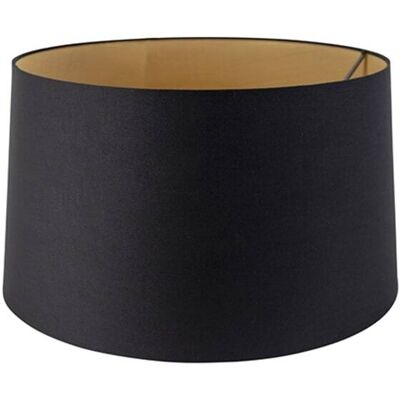 Abat-jour en coton noir avec intérieur doré - Accessoire lampe classique - Publicité Abat-jour en coton noir avec intérieur doré - Accessoire lampe classique - Publicité