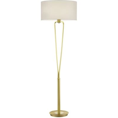 Trio Lighting Lampadaire 1xE27 laiton et ivoire Blanc 50x160x50cm - Publicité Trio Lighting Lampadaire 1xE27 laiton et ivoire Blanc 50x160x50cm - Publicité