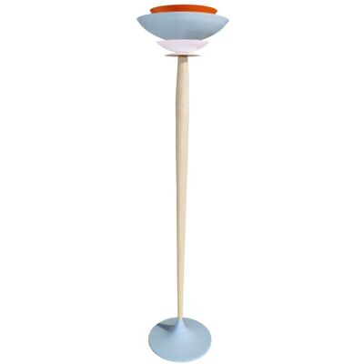 Tosel Lampadaire bois naturel métal bleu abat-jour multicolore Bleu 40x162x40cm - Publicité Tosel Lampadaire bois naturel métal bleu abat-jour multicolore Bleu 40x162x40cm - Publicité