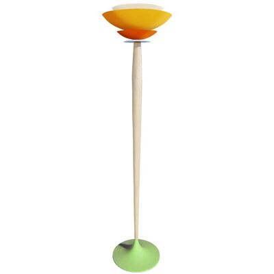 Tosel Lampadaire bois naturel métal vert abat-jour multicolore Jaune 40x162x40cm - Publicité Tosel Lampadaire bois naturel métal vert abat-jour multicolore Jaune 40x162x40cm - Publicité
