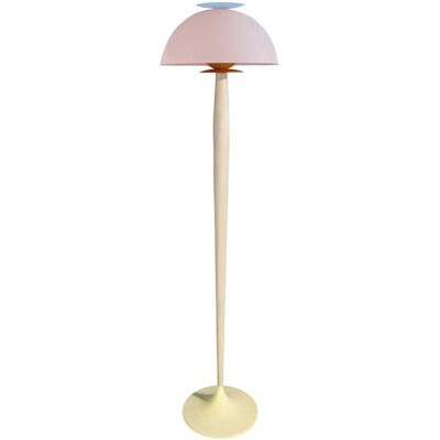 Tosel Lampadaire bois naturel métal beige abat-jour multicolore Orange 43x165x43cm - Publicité Tosel Lampadaire bois naturel métal beige abat-jour multicolore Orange 43x165x43cm - Publicité