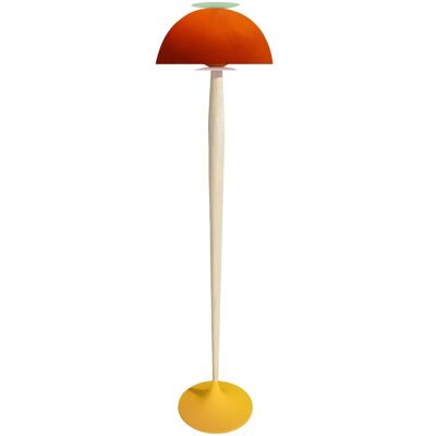 Tosel Lampadaire bois naturel métal jaune abat-jour multicolore Jaune 43x165x43cm - Publicité Tosel Lampadaire bois naturel métal jaune abat-jour multicolore Jaune 43x165x43cm - Publicité