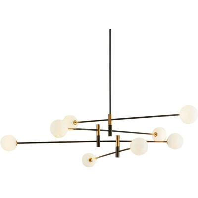 Kosilum Suspension en verre noir 140 cm Noir 40x40x140cm - Publicité Kosilum Suspension en verre noir 140 cm Noir 40x40x140cm - Publicité