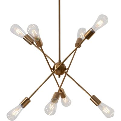 Suspension Dorée Kosilum avec Quatre Barres Métalliques - Lampe Suspendue - Publicité Suspension Dorée Kosilum avec Quatre Barres Métalliques - Lampe Suspendue - Publicité