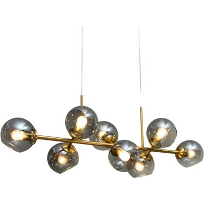 Suspension Kosilum Carlotta en Laiton - Moderne, Réglable, 8 Sphères en Verre - Publicité Suspension Kosilum Carlotta en Laiton - Moderne, Réglable, 8 Sphères en Verre - Publicité