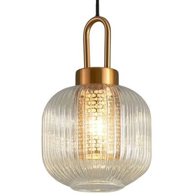 Kosilum Suspension en verre doré / laiton 20 cm Doré 20x19x20cm - Publicité Kosilum Suspension en verre doré / laiton 20 cm Doré 20x19x20cm - Publicité