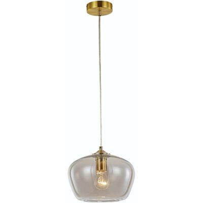 Kosilum Suspension en verre laiton 25 cm Doré 17x17x25cm - Publicité Kosilum Suspension en verre laiton 25 cm Doré 17x17x25cm - Publicité
