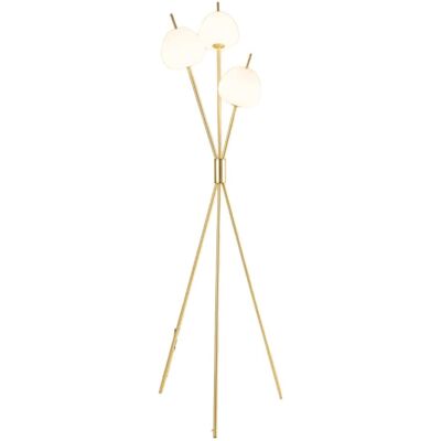 Kosilum Lampadaire en verre laiton et blanc 157 cm Doré 157x157x66cm - Publicité Kosilum Lampadaire en verre laiton et blanc 157 cm Doré 157x157x66cm - Publicité