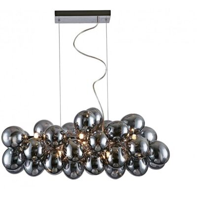 Kosilum Suspension en verre gris fumé 80 cm Gris 80x26x80cm - Publicité Kosilum Suspension en verre gris fumé 80 cm Gris 80x26x80cm - Publicité