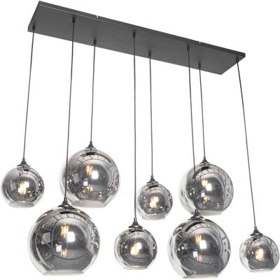 QAZQA Lampe suspendue intelligente noire verre fumé 8 wifi g95 Noir 140x150x40cm - Publicité QAZQA Lampe suspendue intelligente noire verre fumé 8 wifi g95 Noir 140x150x40cm - Publicité