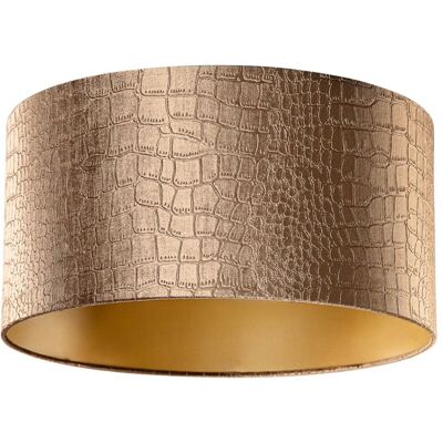 QAZQA Abat-jour velours motif crocodile intérieur doré Doré 50x25x50cm - Publicité QAZQA Abat-jour velours motif crocodile intérieur doré Doré 50x25x50cm - Publicité