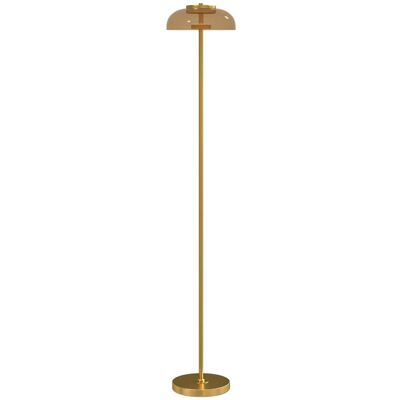 Homcom Lampadaire sur pied LED lumière chaude 3000 K métal ton laiton Doré 25x134x25cm - Publicité Homcom Lampadaire sur pied LED lumière chaude 3000 K métal ton laiton Doré 25x134x25cm - Publicité