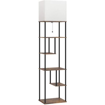 Homcom Lampadaire avec étagères dimmable télécommande mdf métal brun rustique Marron 40x171x29cm - Publicité Homcom Lampadaire avec étagères dimmable télécommande mdf métal brun rustique Marron 40x171x29cm - Publicité