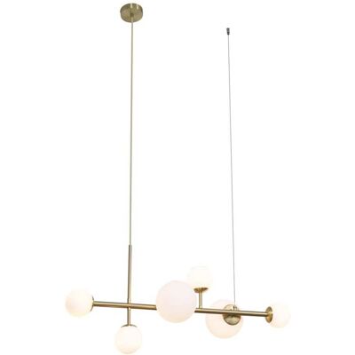 QAZQA Suspension chic hôtel dorée verre opale blanc Doré 91x163x35cm - Publicité QAZQA Suspension chic hôtel dorée verre opale blanc Doré 91x163x35cm - Publicité
