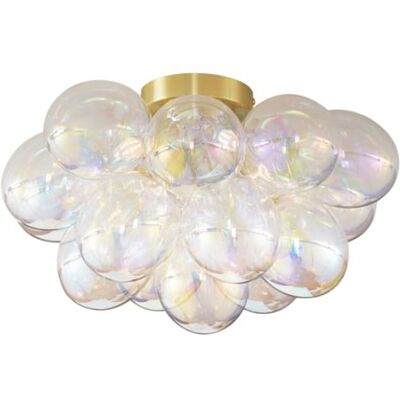 QAZQA Plafonnier design laiton verre arc-en-ciel Doré 42x26x42cm - Publicité QAZQA Plafonnier design laiton verre arc-en-ciel Doré 42x26x42cm - Publicité
