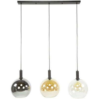 Pier import Suspension 3 globes en verre multicolore Cuivre 115x150x30cm - Publicité Pier import Suspension 3 globes en verre multicolore Cuivre 115x150x30cm - Publicité