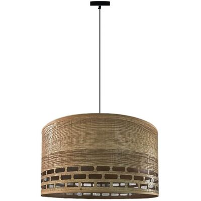 Wonderlamp Lampe de plafond en bois foncé et tissu naturel Marron 40x120x40cm - Publicité Wonderlamp Lampe de plafond en bois foncé et tissu naturel Marron 40x120x40cm - Publicité