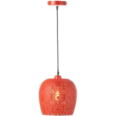 J-line Lampe suspendue en métal rouge 23.5x23.5x39 cm Rouge 24x39x24cm - Publicité J-line Lampe suspendue en métal rouge 23.5x23.5x39 cm Rouge 24x39x24cm - Publicité