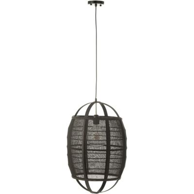 J-line Lampe suspendue en tissu noir 37x37x56 cm Noir 37x56x37cm - Publicité J-line Lampe suspendue en tissu noir 37x37x56 cm Noir 37x56x37cm - Publicité