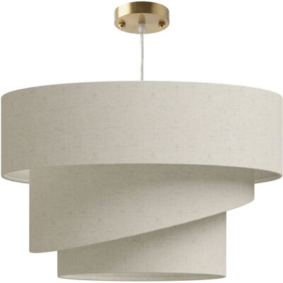 Homcom Suspension luminaire 3 abat-jour câble réglable 120 cm polyester beige Beige 50x38x50cm - Publicité Homcom Suspension luminaire 3 abat-jour câble réglable 120 cm polyester beige Beige 50x38x50cm - Publicité