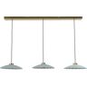 Maisons du Monde Suspension rampe en bois de hêtre 3 abat-jours en métal bleu Or 135x81x35cm