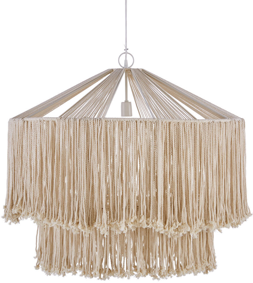 Maisons du Monde Suspension cordes en jute et métal blanc Maisons du Monde Suspension cordes en jute et métal blanc