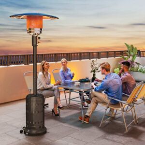 Description: Idéal pour la terrasse et les espaces extérieurs pendant la saison froide et au-delà, ce chauffage à gaz Outsunny trouvera sa place chez vous. Sa puissance de 11 kW permet de régler facilement la chaleur via le bouton pour atteindre la température souhaitée. L'allumage piézoélectrique assure une mise en marche simple et rapide. Sa structure en métal rend ce chauffage d'extérieur au propane robuste. caractéristique: ● Chauffage au gaz de 11 kW, capable de chauffer une zone d'un diamètre allant jusqu'à 3 m; ● Allumage piézoélectrique pour une mise en route facile; ● Chaleur réglable pour obtenir une température confortable selon vos besoins; ● Arrêt automatique en cas d'inclinaison supérieure à 45°; ● Grande base pour une excellente stabilité et un bon équilibre; ● Sangle de fixation pour maintenir la bouteille de gaz en place; ● Roues pour un déplacement facile; ● Montage nécessaire; Spécification: ● Couleur : noir; ● Matériaux : aluminium, acier inoxydable, métal; ● Dimensions totales : 82L x 82l x 223H cm; ● Puissance : 11 kW; ● Dimensions du compartiment pour bouteille de gaz : Ø 38 x 71H cm; ● Consommation de gaz : 945 g/h; ● Rayon de couverture : 1, 5 m; ● Réf. : 842-392V91BK; ● Remarque 1 : la bouteille de gaz, le détendeur et le tuyau ne sont pas inclus. Compatible avec les bouteilles de gaz GPL françaises et convient aux bouteilles de 5 kg, 9 kg et 13 kg; ● Remarque 2 : pour prévenir les risques d'incendie, installez/placez les chauffages de terrasse loin des matériaux inflammables tels que les tissus et le feuillage. ; contenu du colis: - 1 x Chauffage d'Extérieur; - 1 x Manuel d'Assemblage; image