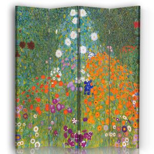 Legendarte Paravent Jardin de Fleurs - Gustav Klimt 145x180cm (4 volets) Multicolore 145x170x2cm
