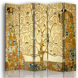 Legendarte Paravent - Cloison L'Arbre de Vie - Gustav Klimt 180x170cm (5 volets) Marron 180x170x2cm