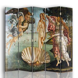 Legendarte Paravent La Naissance de Vénus - Sandro Botticelli cm 180x170 (5x) Multicolore 180x170x2cm