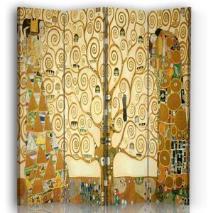 Legendarte Paravent - Cloison L'Arbre de Vie - Gustav Klimt 145x180cm (4 volets) Marron 145x170x2cm