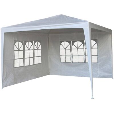 Tente Happy Garden 3x3m Blanc - Tente pour événements - Publicité Tente Happy Garden 3x3m Blanc - Tente pour événements - Publicité