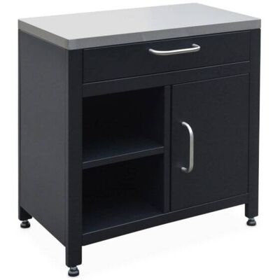 sweeek Cuisine extérieure acier 1 tiroir et 1 porte l80cm Noir 38x50x46cm - Publicité sweeek Cuisine extérieure acier 1 tiroir et 1 porte l80cm Noir 38x50x46cm - Publicité