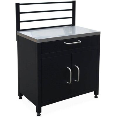 sweeek Cuisine extérieure acier 1 tiroir / 2 portes / grille Noir 72x35x46cm - Publicité sweeek Cuisine extérieure acier 1 tiroir / 2 portes / grille Noir 72x35x46cm - Publicité