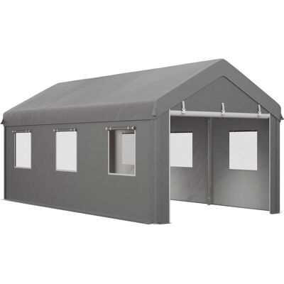 Outsunny Tente garage imperméable anti-uv acier galvanisé pe argent Gris 600x278x295cm - Publicité Outsunny Tente garage imperméable anti-uv acier galvanisé pe argent Gris 600x278x295cm - Publicité