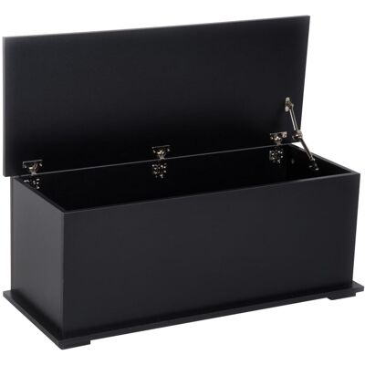 Homcom Coffre de rangement 100l panneaux particules noir Noir 100x40x40cm - Publicité Homcom Coffre de rangement 100l panneaux particules noir Noir 100x40x40cm - Publicité