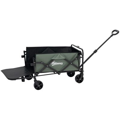 Outsunny Chariot de transport pliable avec poignée télescopique vert Vert 76x92x48cm - Publicité Outsunny Chariot de transport pliable avec poignée télescopique vert Vert 76x92x48cm - Publicité