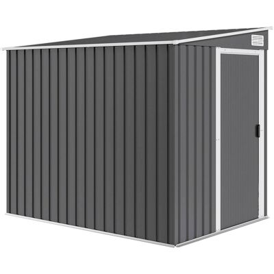 Outsunny Abri de jardin 2,81 m² fondation toit en pente acier galvanisé gris Gris 207x181x154cm - Publicité Outsunny Abri de jardin 2,81 m² fondation toit en pente acier galvanisé gris Gris 207x181x154cm - Publicité