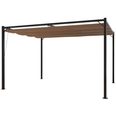 Concept Usine Pergola autoportante 3 x 4m avec toile en polyester taupe Gris 300x224x400cm - Publicité Concept Usine Pergola autoportante 3 x 4m avec toile en polyester taupe Gris 300x224x400cm - Publicité