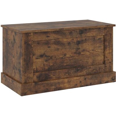 Homcom Coffre rangement charnière sécurité bois brun rustique Marron 80x45x40cm - Publicité Homcom Coffre rangement charnière sécurité bois brun rustique Marron 80x45x40cm - Publicité