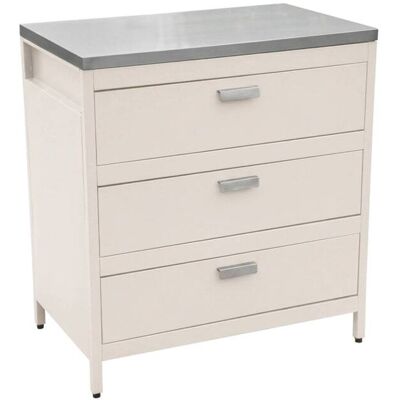 sweeek Cuisine d'extérieure en acier beige 3 tiroirs l80cm Beige 80x87x49cm - Publicité sweeek Cuisine d'extérieure en acier beige 3 tiroirs l80cm Beige 80x87x49cm - Publicité