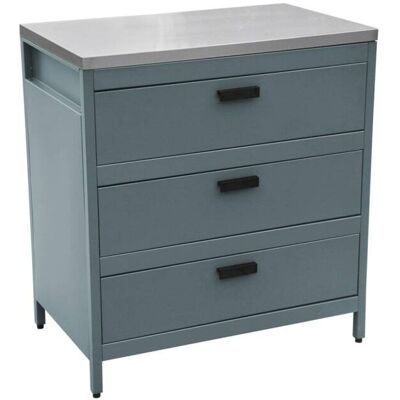 sweeek Cuisine d'extérieure en acier bleu gris 3 tiroirs l80cm Bleu 80x87x49cm - Publicité sweeek Cuisine d'extérieure en acier bleu gris 3 tiroirs l80cm Bleu 80x87x49cm - Publicité
