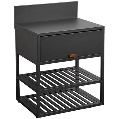 sweeek Cuisine extérieure acier 1 armoire 2 étagères l80cm noir Noir 80x90x60cm - Publicité sweeek Cuisine extérieure acier 1 armoire 2 étagères l80cm noir Noir 80x90x60cm - Publicité