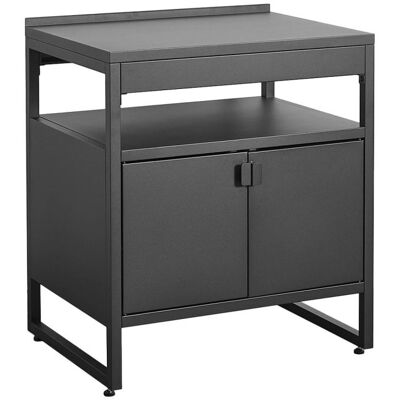 sweeek Cuisine extérieure acier 2 portes l80cm noir, étagère Noir 80x90x60cm - Publicité sweeek Cuisine extérieure acier 2 portes l80cm noir, étagère Noir 80x90x60cm - Publicité