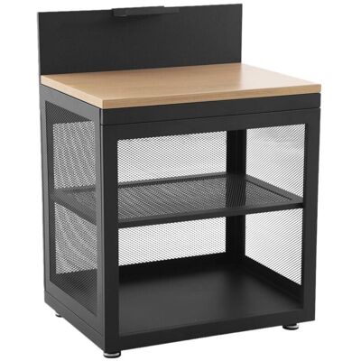 sweeek Cuisine extérieure acier et décor bois 1 étagère l80cm noir Noir 80x110x60cm - Publicité sweeek Cuisine extérieure acier et décor bois 1 étagère l80cm noir Noir 80x110x60cm - Publicité