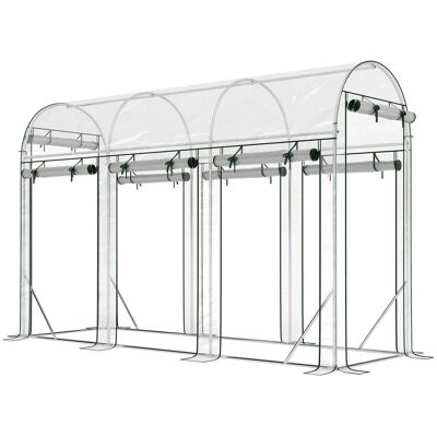Outsunny Serre tunnel de jardin 8 portes acier galvanisé transparent Transparent 295x197x100cm - Publicité Outsunny Serre tunnel de jardin 8 portes acier galvanisé transparent Transparent 295x197x100cm - Publicité